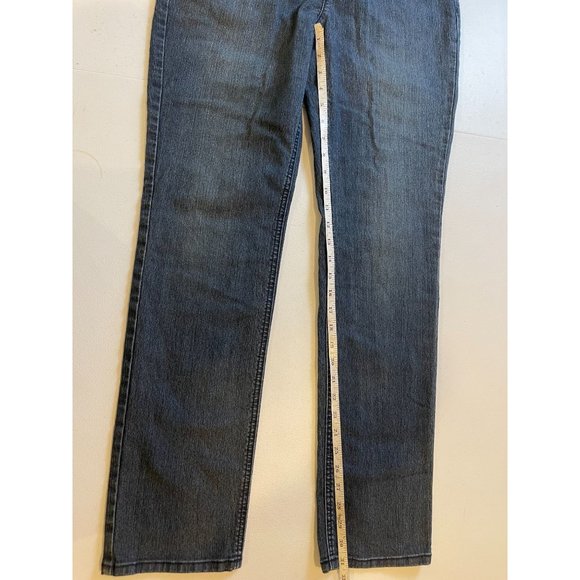 Chico's Womens Jeans Kerry Slim Straight Silver Rhinestones Indigo Bling SZ 0.5 - Picture 4 of 8